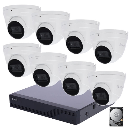 Safire Full HD Camerabewakingsset met 8 Camera's en XVR Recorder
