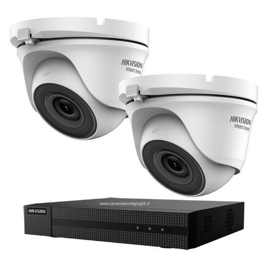 Hikvision Camerabewaking Set met 2 Full HD EXIR Dome Camera's - IP66 voor Buiten