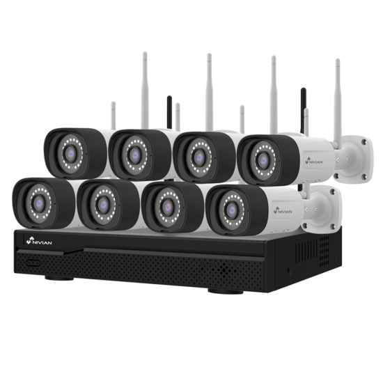 Nivian Draadloos Camerasysteem - 8x 3MP WIFI IP Camera's met NVR