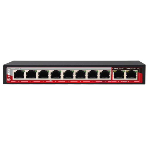 PoE switch 8 poorten en 2 uplink poorten Safire SF-SW1008POE-96