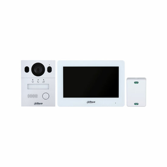 Dahua video intercom DHI-KTX01(S) complete kit 2 draads met video deurbel, monitor en converter.