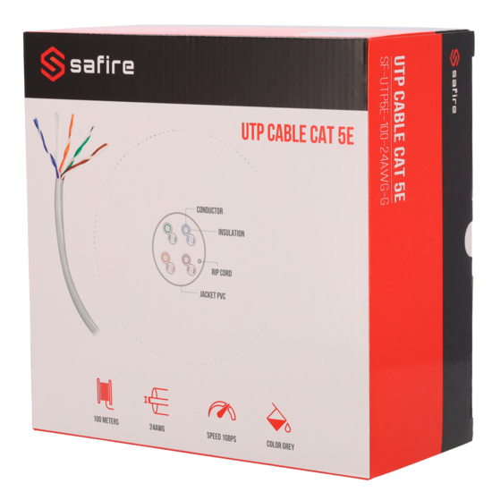 Safire Smart Cat5e UTP Netwerkkabel 100 meter - voor IP Camera's