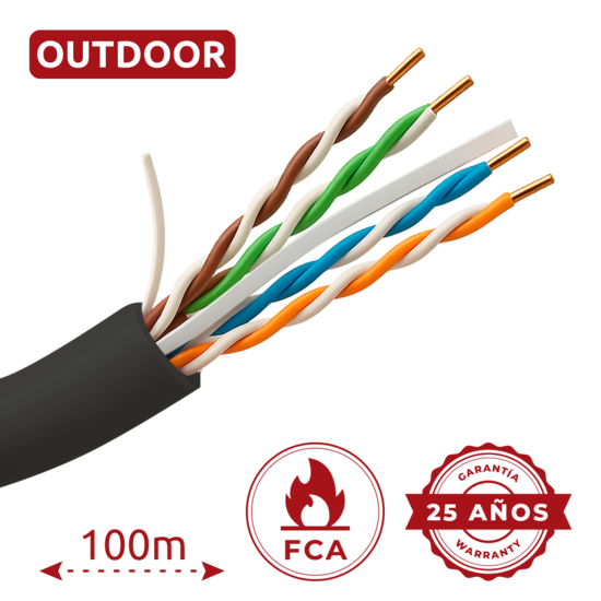 Safire Smart Cat6 Netwerkkabel 100m - 100% Koper voor Buitengebruik