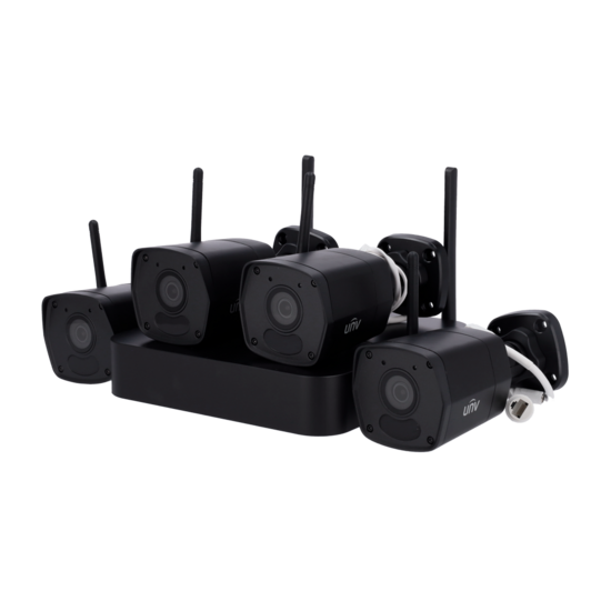 Uniview WiFi Camerasysteem 2MP Full HD met 4 Zwarte Bullet IP Camera's