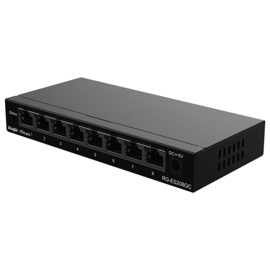Ruijie Reyee RG-ES208GC Managed L2 Switch - 8 Gigabit Poorten
