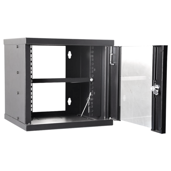 10" Wandbehuizing 6U - Compacte Netwerkkast 300mm Diep - Zwart SPCC Staal