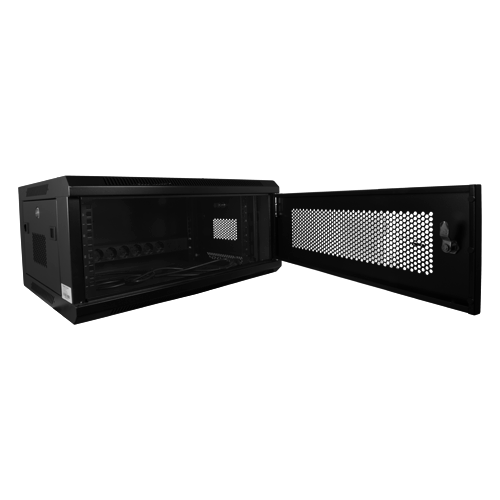 19" Wandrack 4U - Wandgemonteerde Serverkast met Gaasdeur en 6-voudige Stekkerdoos