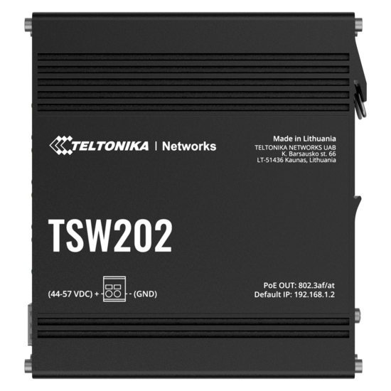 Teltonika TSW202 Industri&euml;le Managed PoE+ Switch - 10 Poorten L3 DIN-rail