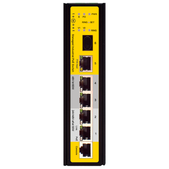 TOWNET Industri&euml;le PoE Gigabit Switch 5 Poorten RJ45 SFP TOW-TW-SB5-POE
