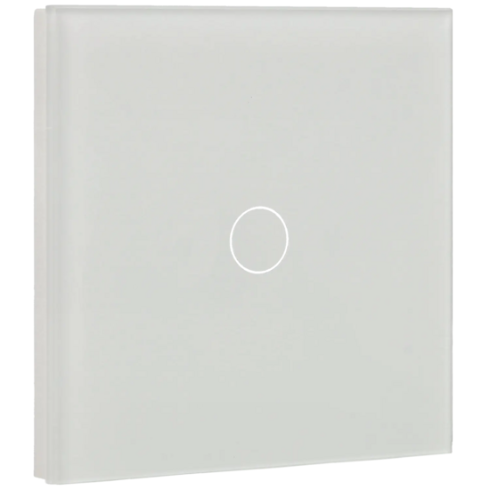 A-SMARTHOME Luxe Touch Wandschakelaar - 1 Knop - Gehard Glas - Wit - 86x86mm