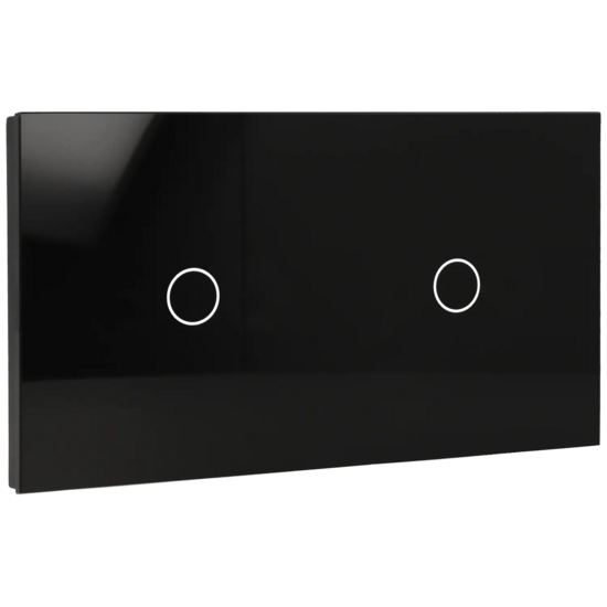 A-SMARTHOME Glazen Touch Lichtschakelaar - Dubbele Wisselschakelaar - Zwart