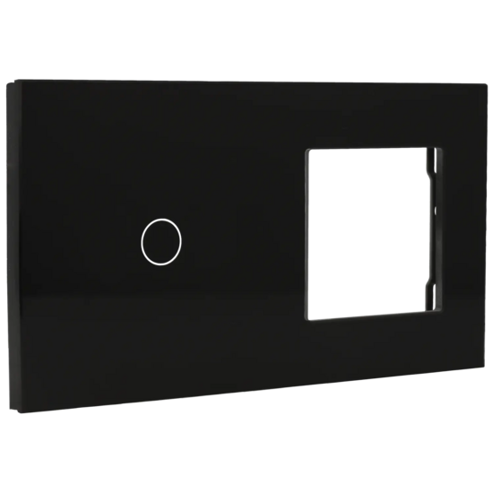 A-SMARTHOME Glazen Touch Schakelaar - 1-Voudig Schakelpaneel - Zwart