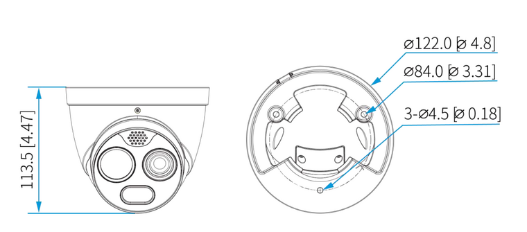 Dahua Thermische Eyeball Camera 4MP met Branddetectie - TPC-DF1241-TB3F4-DW-S8