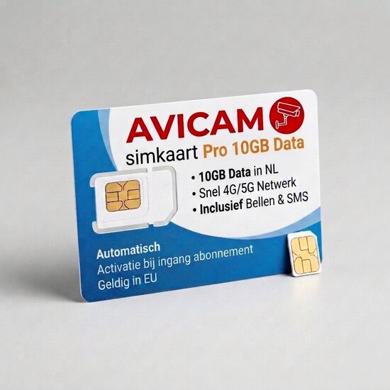 Avicam Pro 10GB simkaart - Data voor 4G Batterij IP camera's, camerasysteem of Router