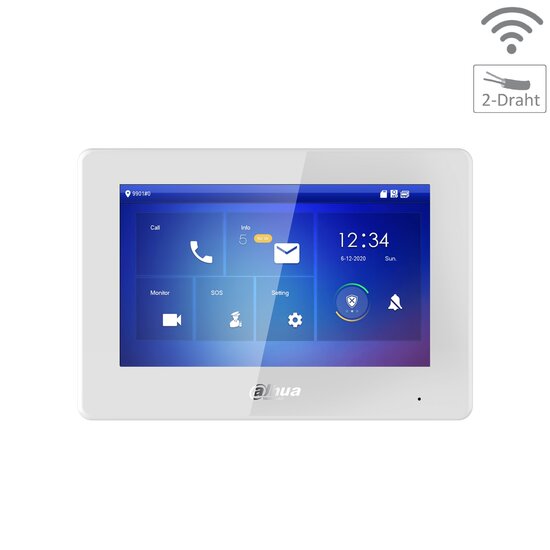 Dahua VTH5422HW-W Monitor - 7 Inch Hybrid 2-Draad Wifi voor Intercom