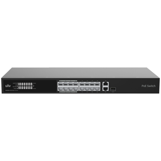 Uniview PoE Switch 16 Poorten - 150W Cloud Managed voor Camerabewaking