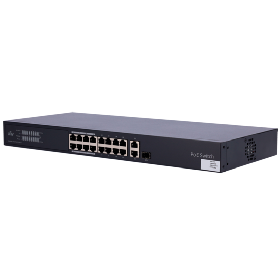 Uniview PoE Switch 16 Poorten 250W - UV-NSW3000-16T1GT1GC-POE-IN