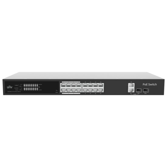 Uniview Gigabit PoE Switch UV-NSW3000-17GT1GP1GC-POE-IN - 16 Poorten 250W
