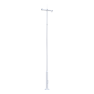 Cameramast POLE-600-D - Modulaire Camerapaal 6m - Wit Staal met Funderingskooi