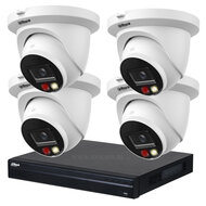 Dahua PoE Camerasysteem - 5MP WizSense met 4 Dual Light Turret IP Camera's