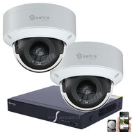 Safire Smart IP PoE Camerasysteem 4MP - Vandaalbestendig met 2 Dome Camera's