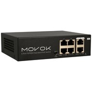 PoE switch 4 poorten en 2 uplink poorten Movok VK-SWITCH-0604POE-65.
