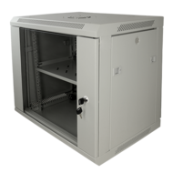 9U Wand-Netwerkkast 19 Inch - 600x450mm Rackkast met Glazen Deur - Grijs