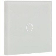A-SMARTHOME Luxe Touch Wandschakelaar - 1 Knop - Gehard Glas - Wit - 86x86mm