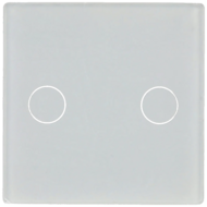 A-SMARTHOME Slimme Touch Lichtschakelaar - 2 Knoppen - Wit Gehard Glas