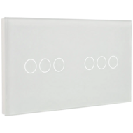 A-SMARTHOME Luxe Touch Schakelaar - 6 Knoppen - Gehard Glas - Wit