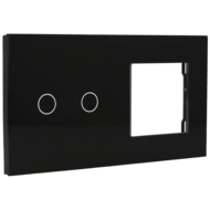 A-SMARTHOME Glazen Touch Schakelaar - 2 Knoppen - Zwart Smart Home Schakelpaneel