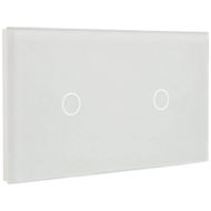 A-SMARTHOME Glazen Touch Schakelaar - Dubbel Schakelpaneel met 2 Knoppen - Wit