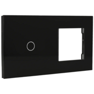 A-SMARTHOME Glazen Touch Schakelaar - 1-Voudig Schakelpaneel - Zwart