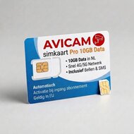 Avicam Pro 10GB simkaart - Data voor 4G Batterij IP camera's, camerasysteem of Router