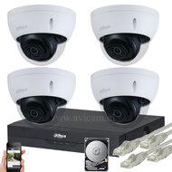 Dahua IP Camera Beveiligingsset 5MP Starlight - 4 Vandaalbestendige PoE Camera's