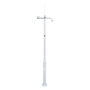 Cameramast POLE-450-D - Modulaire Camerapaal 4,5m - Wit Gegalvaniseerd Staal