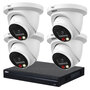 Dahua PoE Camerasysteem - 5MP WizSense met 4 Dual Light Turret IP Camera's