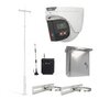 Bouwplaatsbeveiliging Set met UNV 8MP 180 graden POE camera, 6 meter cameramast en 4G mobiele router.