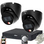 Dahua PoE Camerasysteem 6MP - 2 Zwarte IP Camera's met Gekleurd Nachtzicht