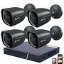 Safire Smart IP PoE Camerasysteem 4MP - 4 Donkergrijze Bullet Camera's