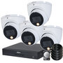 Dahua Dual Light 5MP Camerabeveiliging Set met 4 Dome Camera's en Microfoon