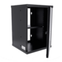 10 inch Wandrack 9U - Compacte Serverkast met Glazen Deur en Legbord - Zwart