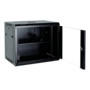 6U Serverkast Wandmontage 19 Inch - 600mm Diep met Ventilator en Glasdeur - Zwart