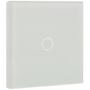 A-SMARTHOME Luxe Touch Wandschakelaar - 1 Knop - Gehard Glas - Wit - 86x86mm