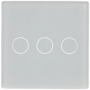 A-SMARTHOME Slimme Wandschakelaar - 3-Vaks Touchschakelaar Wit Gehard Glas