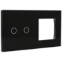 A-SMARTHOME Glazen Touch Schakelaar - 2 Knoppen - Zwart Smart Home Schakelpaneel