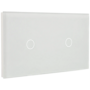 A-SMARTHOME Glazen Touch Schakelaar - Dubbel Schakelpaneel met 2 Knoppen - Wit