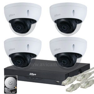 Dahua Starlight Kamerasystem 2MP IP PoE FULL HD mit 4 Dome Überwachungskameras. Dahua Starlight Kamerasystem 2MP IP PoE FULL HD mit 4 Dome Überwachungskameras.