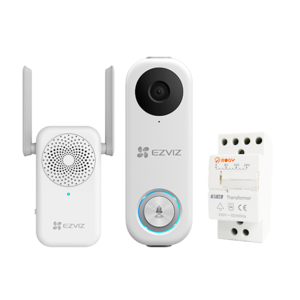 Ezviz EZ-CS-DB1C KIT WiFi-Video-Türklingel, ein Gong-Lautsprecher und ein Transformator. Ezviz EZ-CS-DB1C KIT WiFi-Video-Türklingel, ein Gong-Lautsprecher und ein Transformator.