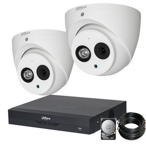Dahua 2MP Kamerasystem FULL HD mit 2 Eyeball Kameras inklusive Mikrofon. Dahua 2MP Kamerasystem FULL HD mit 2 Eyeball Kameras inklusive Mikrofon.